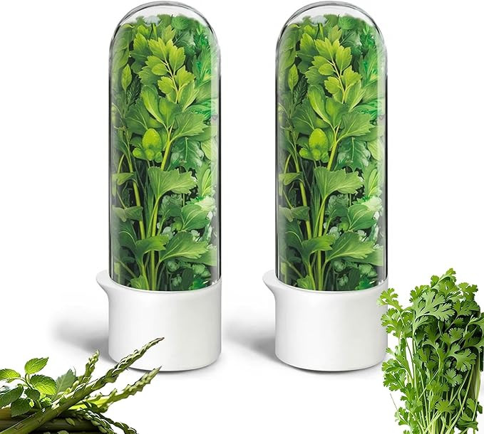Herb Saver for Refrigerator, Herb Saver Pod Cilantro Containers for Refrigerator, Fresh Herb Keep... | Amazon (US)