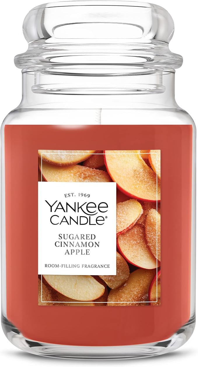Yankee Candle Sugared Cinnamon Apple, Scented Candle, 22oz Large Jar with up to 150 Hour Burn Tim... | Amazon (US)