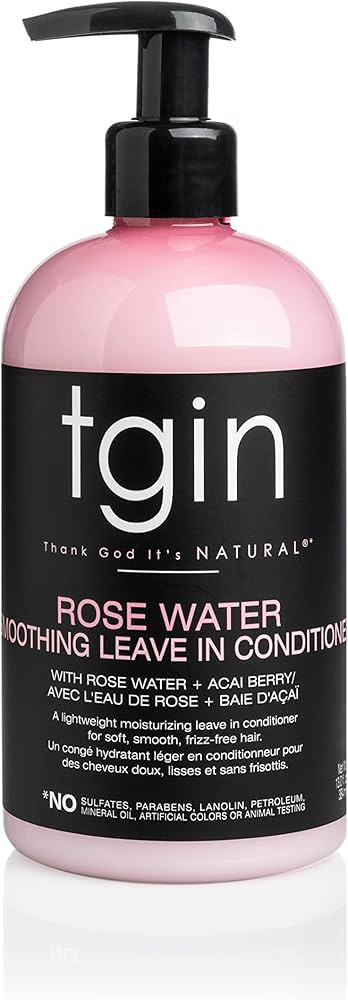tgin Rose Water Smoothing Leave In Conditioner for Curly, Coily and Wavy Hair, with Acai Berries,... | Amazon (US)