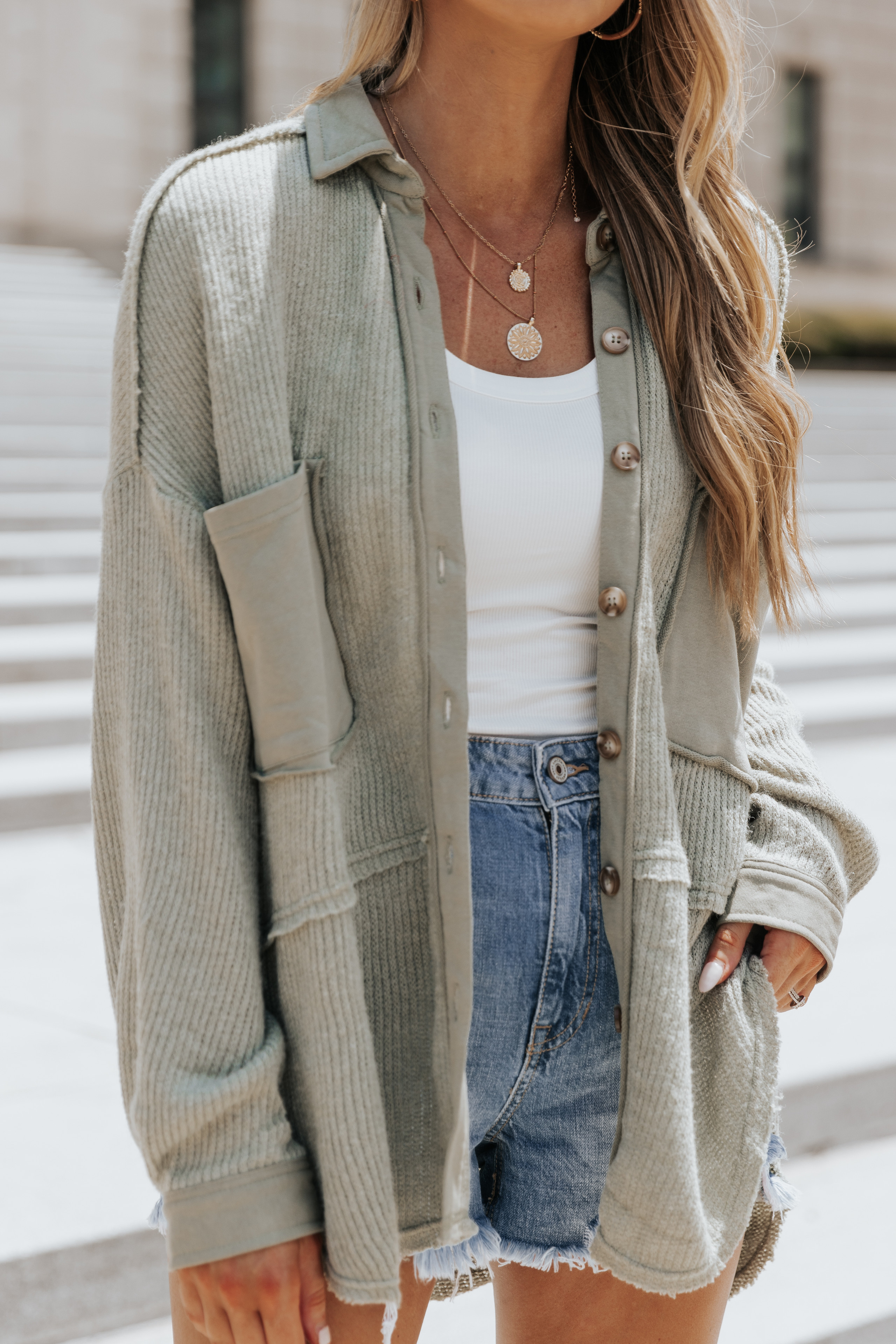 Tess Olive Ribbed Sweater Knit Oversized Shacket | Magnolia Boutique