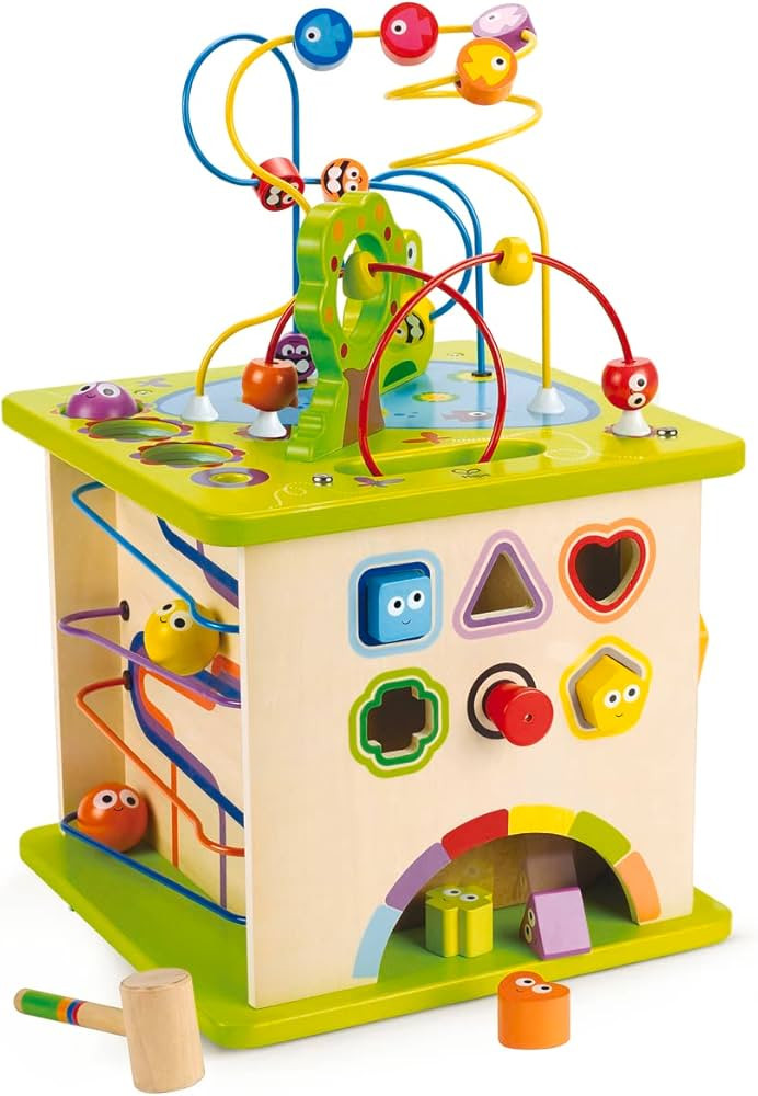 Country Critters Wooden Activity Play Cube by Hape | Wooden Learning Puzzle Toy for Toddlers, 5-S... | Amazon (US)