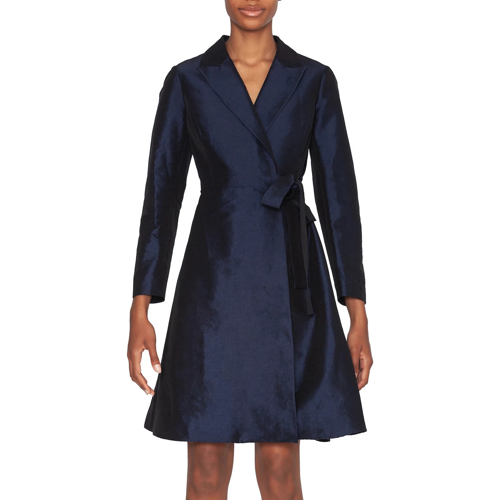 Women's Focus By Shani Dupioni Wrap Dress, Size: 2, Blue | Kohl's