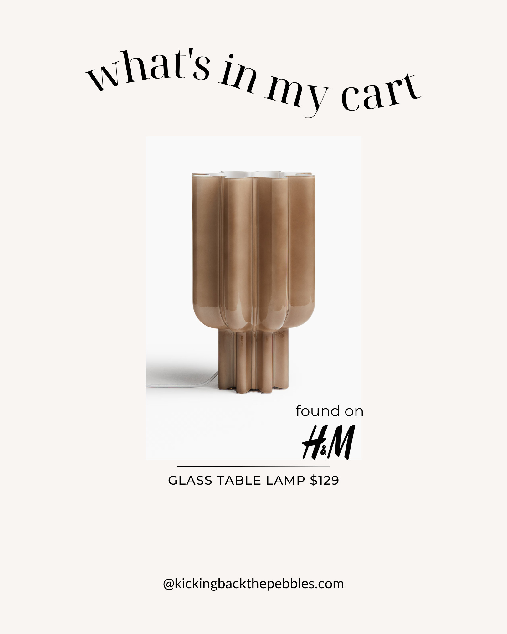 Brighten your space with this chic glass table lamp in light brown from H&M's ✨ new arrivals! 🌟 Their latest lighting collection is absolutely stunning—you will most certainly find the perfect item for adding a modern glow to any corner. 🖤💡 #NewArrivals #HMHome #LightingGoals #HomeDecorTrends 

 #LTKHome #LTKFindsUnder100