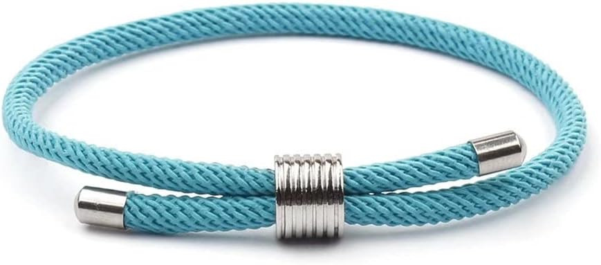 Nautical Woven Friendship Rope Boho Bracelet Handmade Wrap String Steel Charm Adjustable | Amazon (US)
