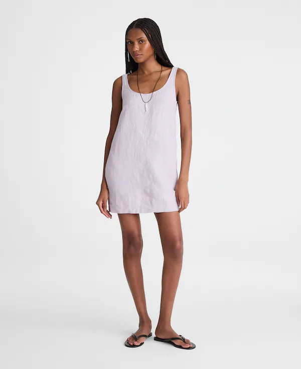 Scoopneck Mini Shift Dress in 100% Linen | Madewell