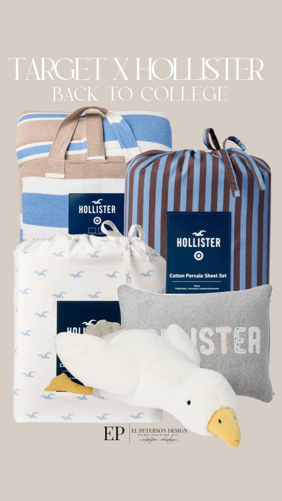 #AD We found the cutest bedding essentials from the Hollister Collection at Target 😍, and they’re perfect for making any dorm feel cozy, comfortable, and a home away from home. Loving the soft comforter and sheet set to the comfiest pillows and hooded throw blanket, these are the pieces you’ll want to send off with your child to college so they can rest comfortably after long days on campus.

If you’ve been eyeing this collection, don’t wait—it’s the last chance to shop before it sells out!

Because the year everything changes deserves a space that feels like home. 

@Target #TargetPartner #Target
@Shop.LTK #liketkit

Target x Hollister 
Back to College
Sheet set
Comforter set
Plushie
