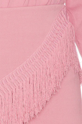 Kim Fringe Mini Skirt in Dusty Rose | Revolve Clothing (Global)
