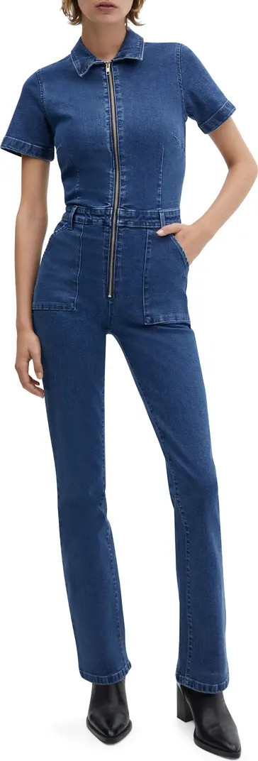 Straight Leg Zip-Up Denim Jumpsuit | Nordstrom