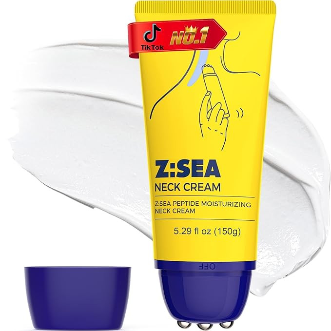 Z:SEA Neck Firming Cream with Roller, Anti-Aging, Smooths Neck Wrinkles, Improves Crepey Skin, Li... | Amazon (US)