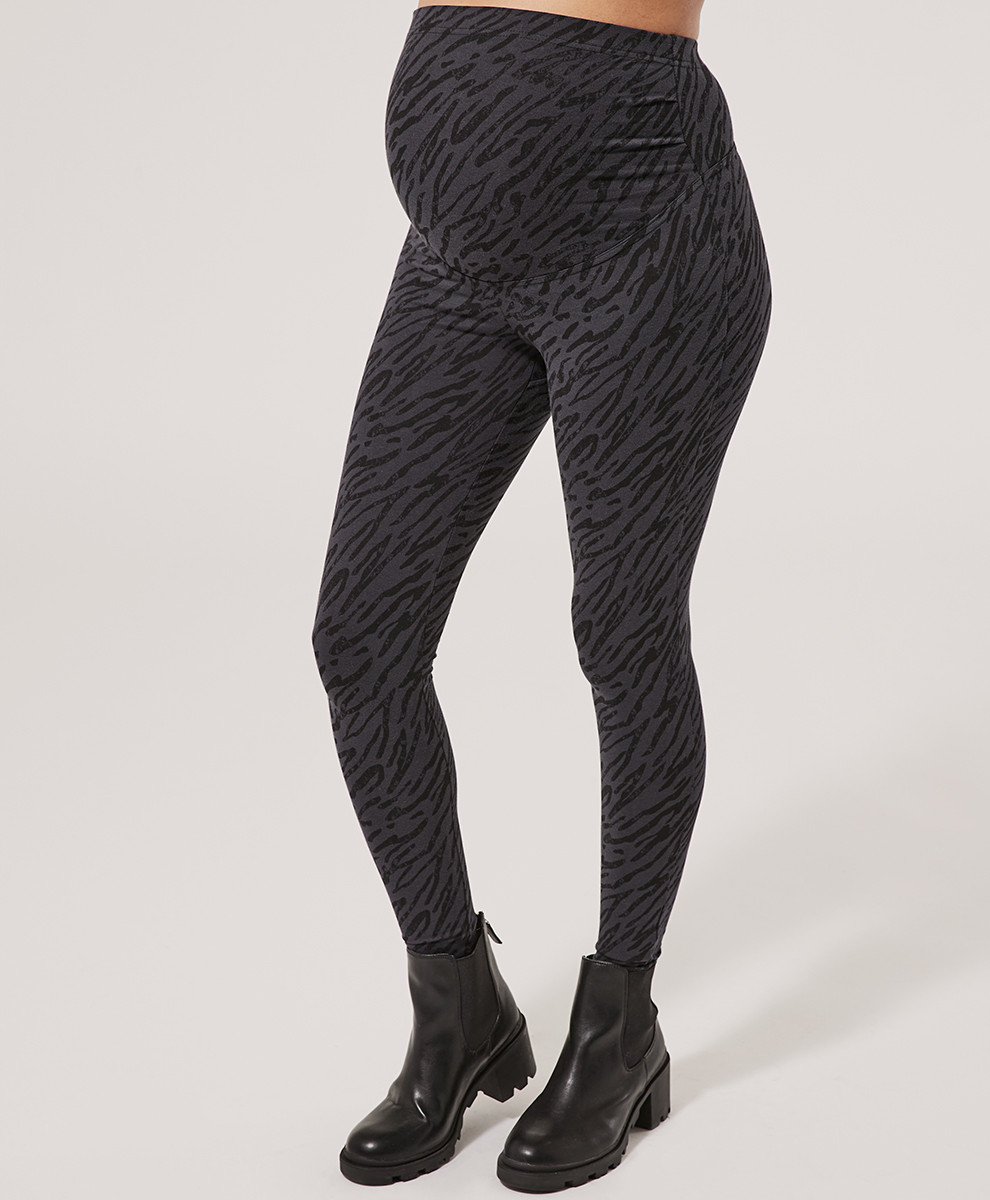 Women's Large Tonal Zebra Maternity PureFit Legging L | Pact Apparel