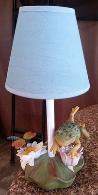 Vintage FIGI Frog & Dragonfly Spring-mounted Small Table Lamp Kids Office Home | eBay US