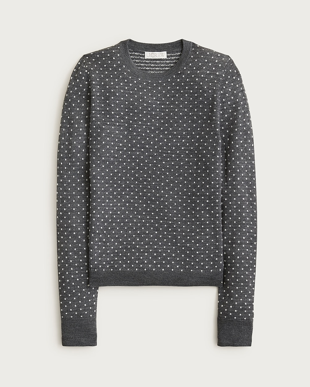 Carolyn fitted crewneck sweater in polka-dot merino wool | J. Crew US