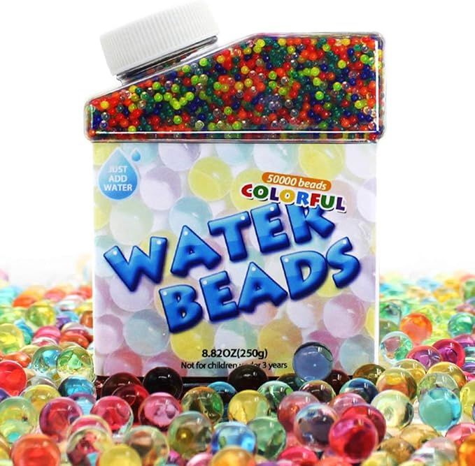 UMIKU Water Beads 50000 Soft Beads Rainbow Mix Water Growing Balls for Kids Tactile Sensory Toys ... | Amazon (US)