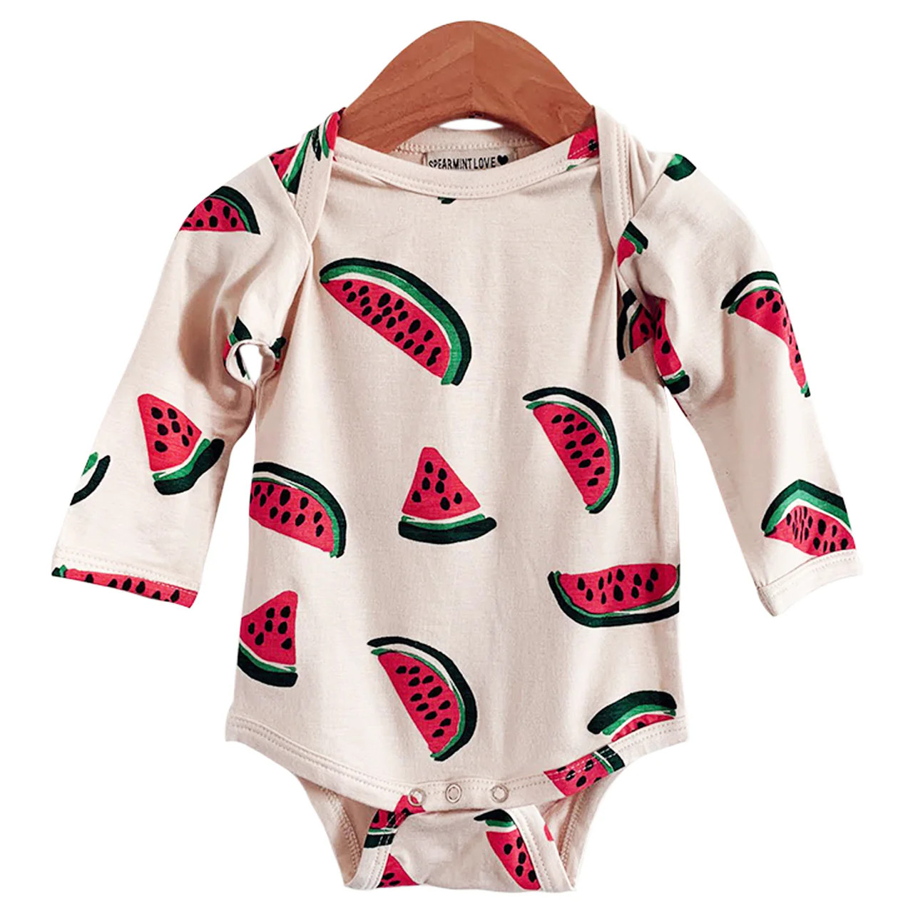 Long Sleeve Bodysuit, Watermelon | SpearmintLOVE