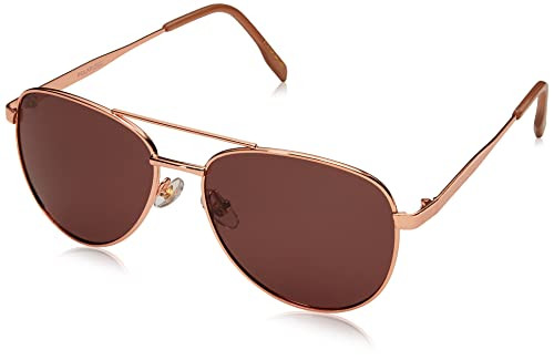 Foster Grant Women's Prelude Aviator Polarized Sunglasses, Gold/Rose POL, 60 mm | Amazon (US)
