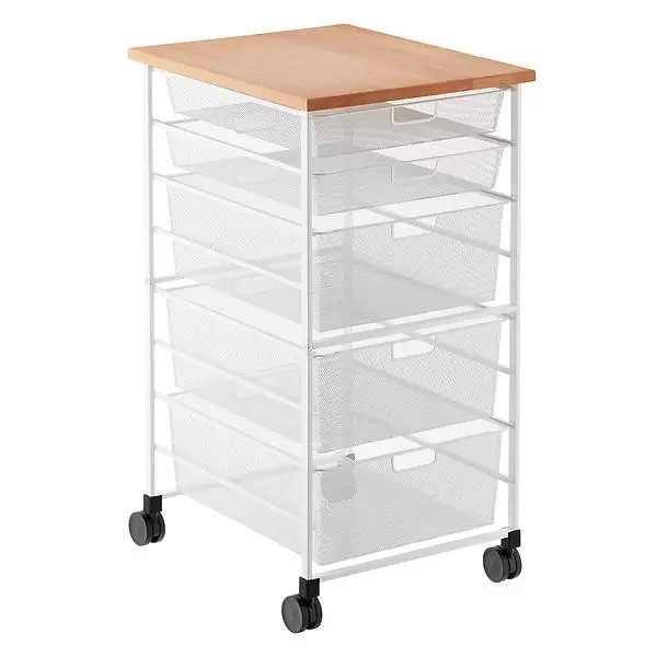 Elfa Mesh Kitchen Cart | The Container Store