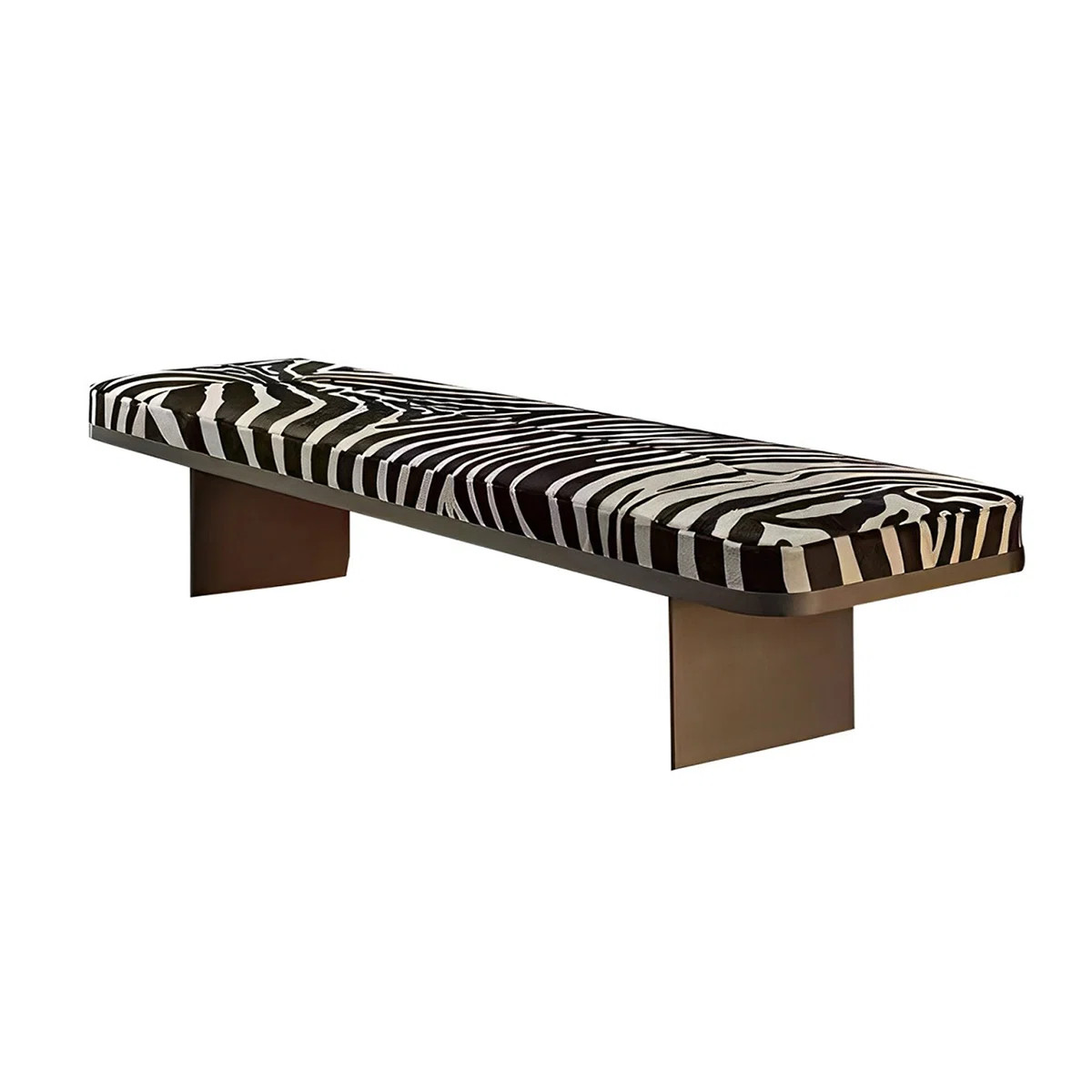 Creative bed end stool Nordic Light Luxury Zebra-print Bed End Stool Faux Leather Upholstered Ben... | Wayfair North America