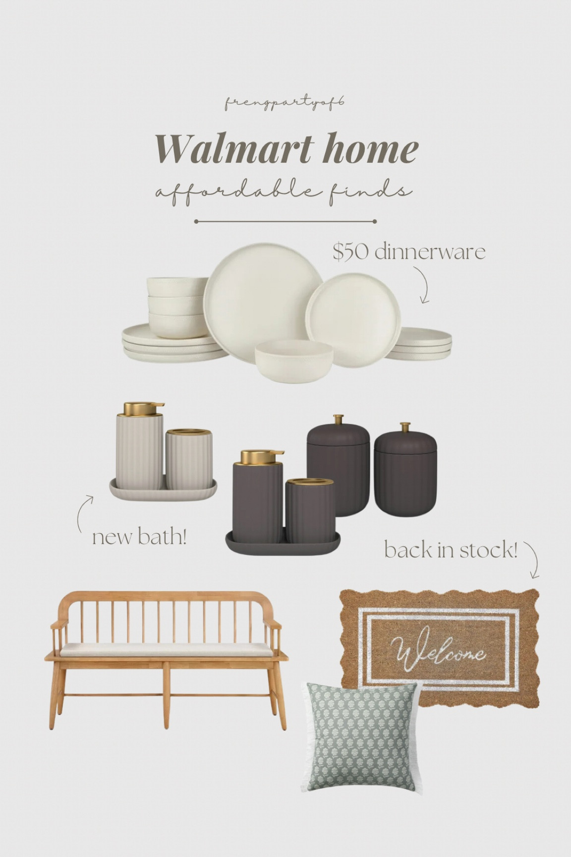 Walmart home finds! This scalloped rug is back in stock! $50 dinnerware, and new bathroom finds!

#LTKfindsunder50 #LTKfindsunder100 #LTKhome