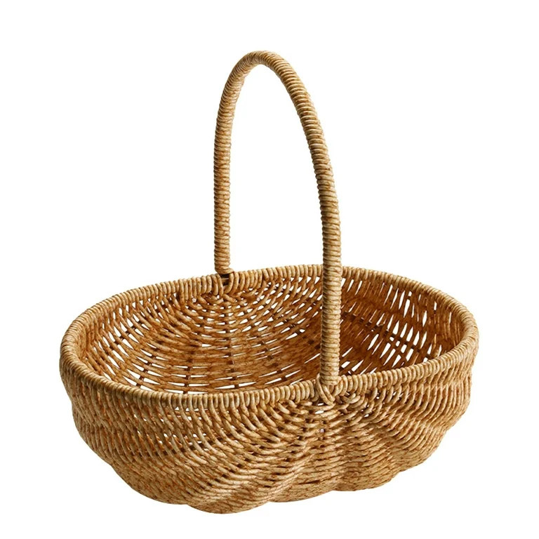 Chamoist Multipurpose Woven Basket,Rattan Flower Basket Wicker Basket with Handle ,Small Wicker B... | Walmart (US)
