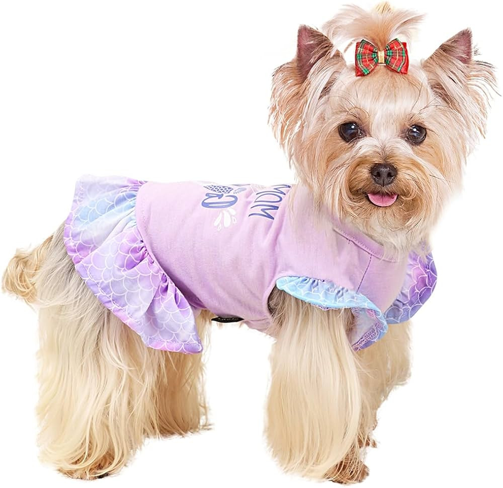 Dog Clothes Girl Dress Small Dogs Puppy Dresses Pet Shirt Female Yorkie Chihuahua Cat Sequin Tull... | Amazon (US)