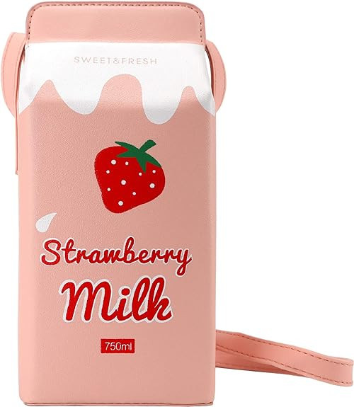 QiMing Cow appearance Milk Box CrossBody Purse Bag,PU Phone Shoulder Wallet for Women Girl | Amazon (US)