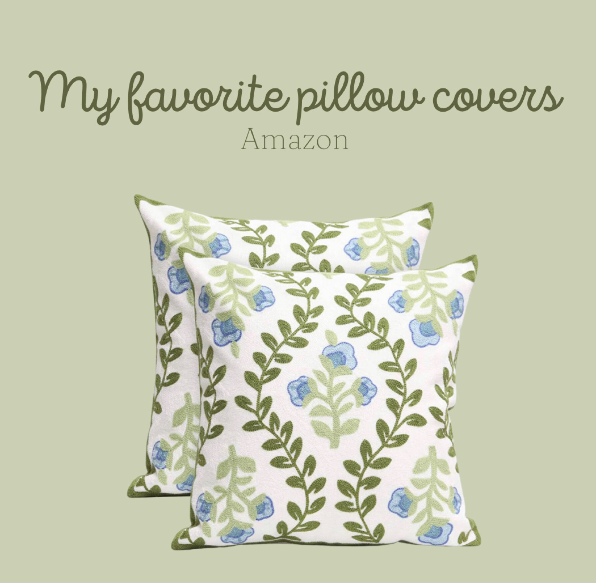 Classic green and blue pillow covers. 

#LTKhome #LTKSeasonal #LTKstyletip