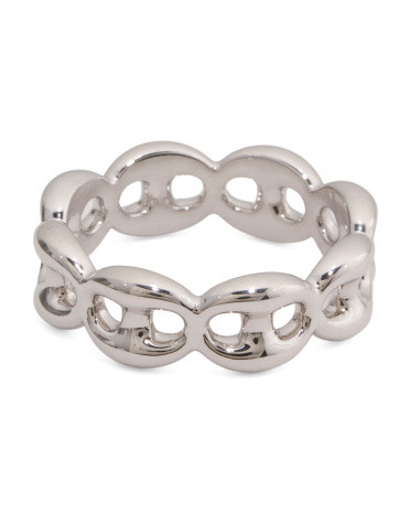Made In Italy 14kt White Gold Marine Link Ring | TJ Maxx