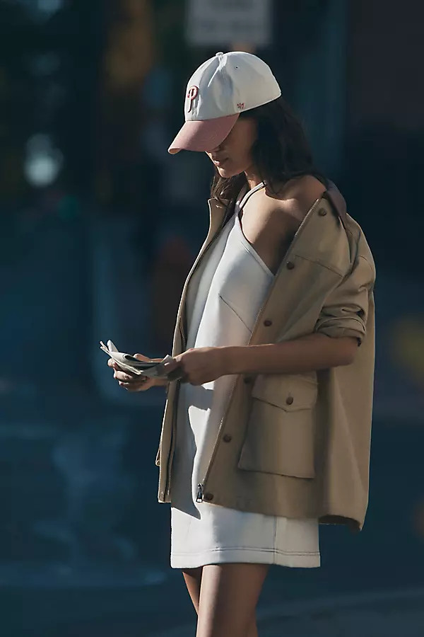 Pilcro Faux-Leather Collar Barn Jacket | Anthropologie (US)