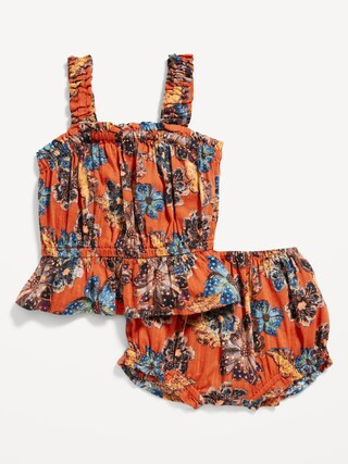 Matching Printed Sleeveless Top & Bloomer Shorts Set for Baby | Old Navy (US)