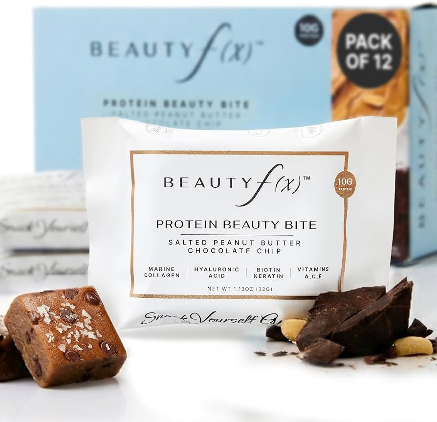 Beauty f(x) Protein Beauty Bites - Collagen Bars \u2013 Salted Peanut Butter & Chocolate Chip Col... | Amazon (US)