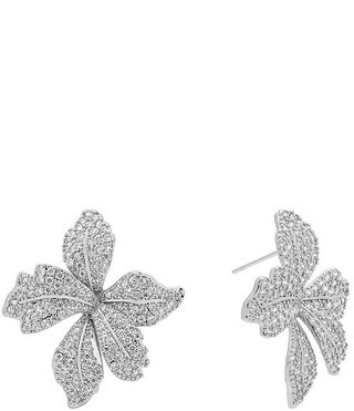 Fiorina Pave Rhinestone Floral Drop Earrings | Dillard's