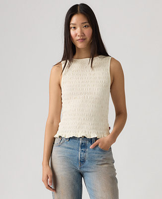 Women's Bella Smocked Boat Neck Top | Macy's