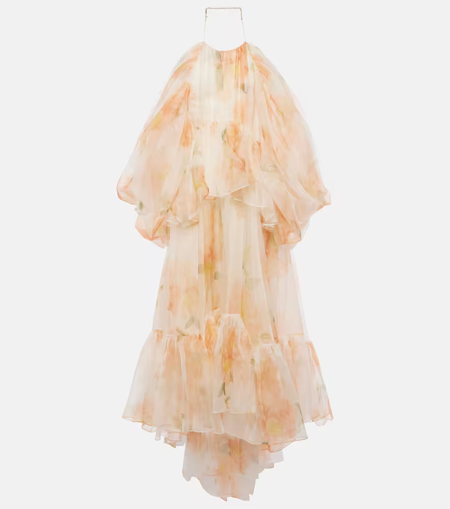 Zimmermann Natura floral silk organza midi dress | Mytheresa (UK)