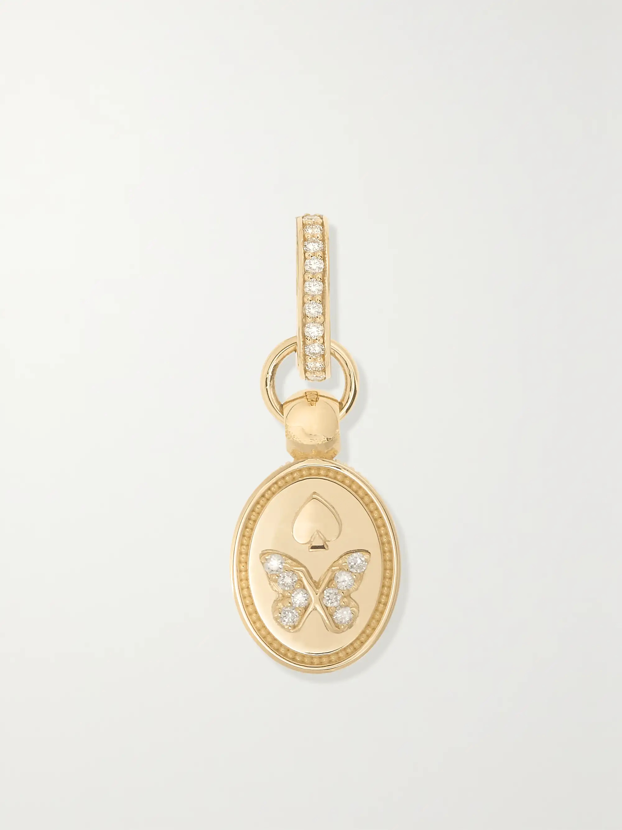 FOUNDRAE Reverie Mini Crest 18-karat gold diamond pendant | NET-A-PORTER | NET-A-PORTER (US)