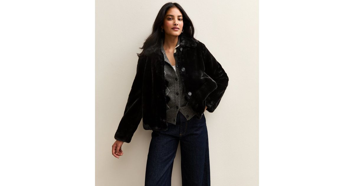 Black Faux Fur Jacket | New Look | New Look (UK)