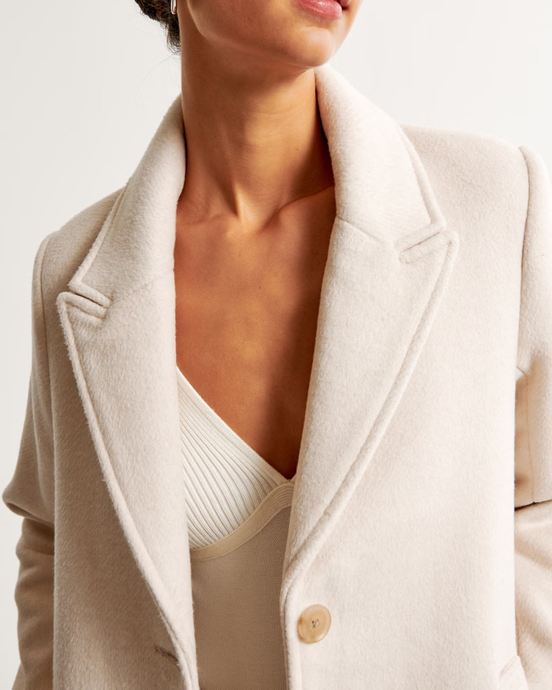 Wool-Blend Tailored Topcoat | Abercrombie & Fitch (US)