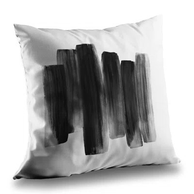 Black Shapes Poly Twill Throw Pillow - Best Sellers for Home Decor | Wayfair North America