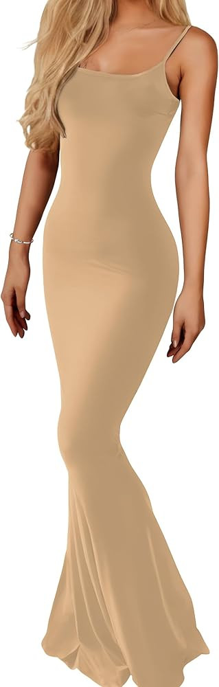 Buauty Womens Summer Dress Bodycon Maxi Dress Sleeveless Casual Long Dresses 2026 Spaghetti Strap... | Amazon (US)