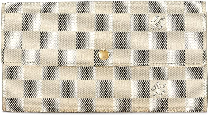 Amazon.com: Louis Vuitton, Pre-Loved Damier Azur Sarah Continental Wallet, White : Luxury Stores | Amazon (US)