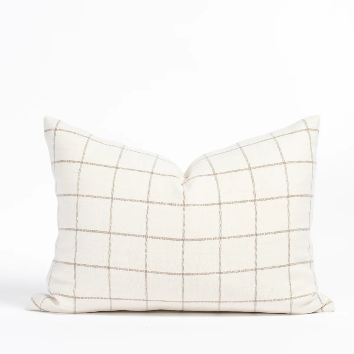 Butler Check 14x20 Lumbar Pillow, Natural Cream | Tonic Living