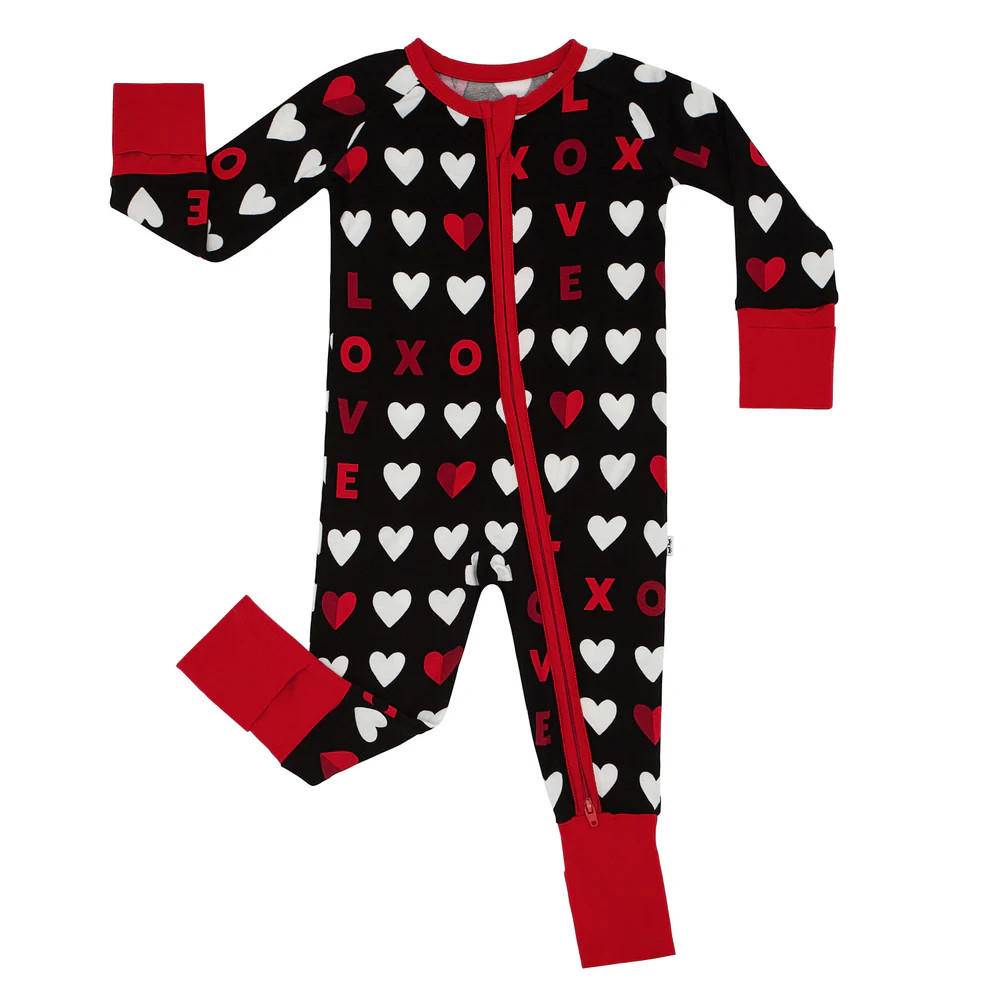 Black XOXO Zippy | Little Sleepies