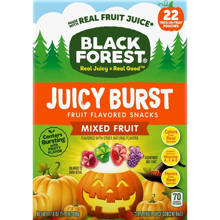 Black Forest Juicy Burst Fruit Snacks, Assorted Fruit Flavors, Gluten-Free Halloween Fruity, Gumm... | Walmart (US)
