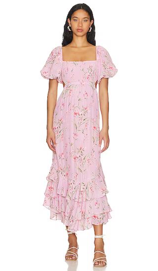 Dorinda Midi Dress in Heartwood Pink | Revolve Clothing (Global)