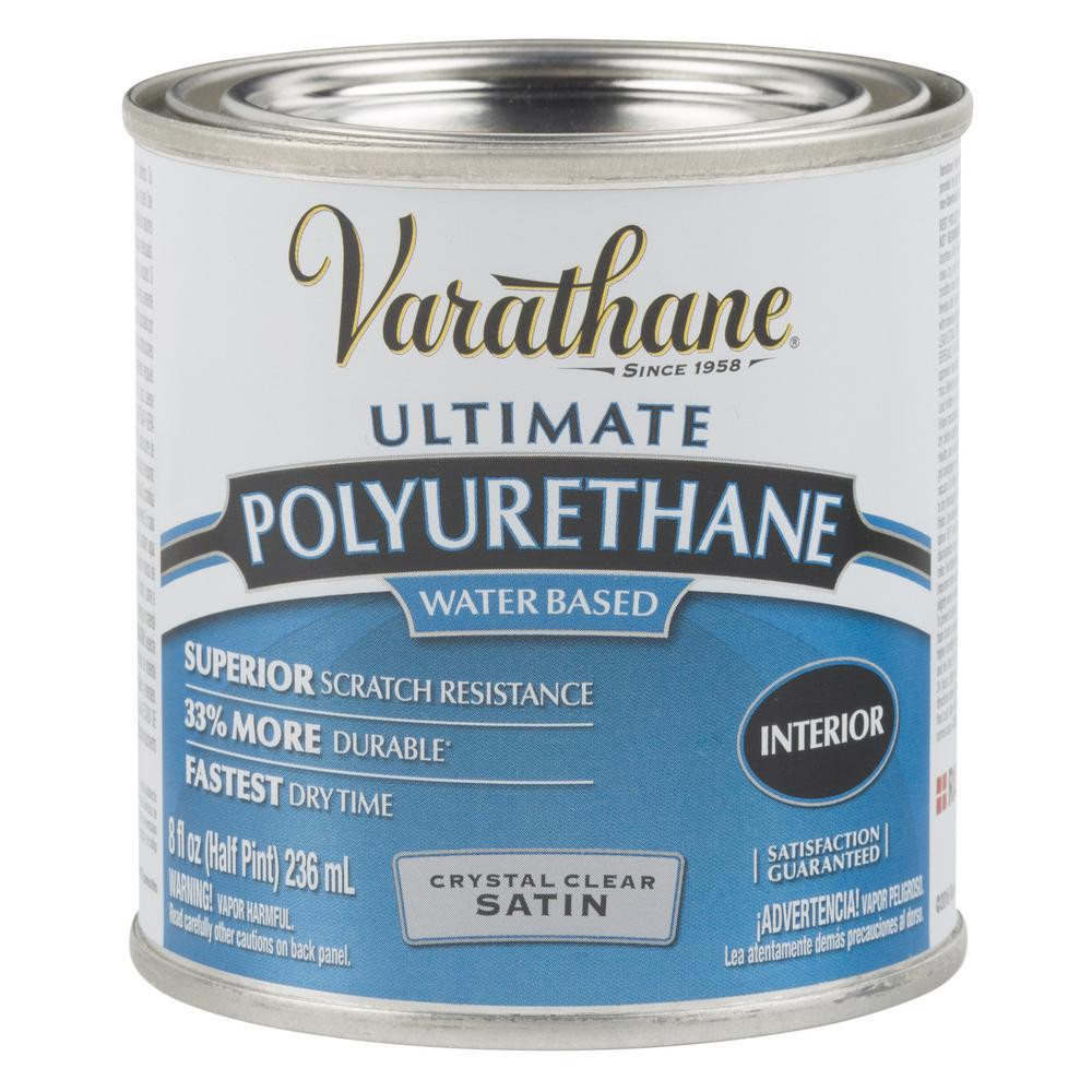 8 oz. Clear Satin Water-Based Interior Polyurethane | The Home Depot