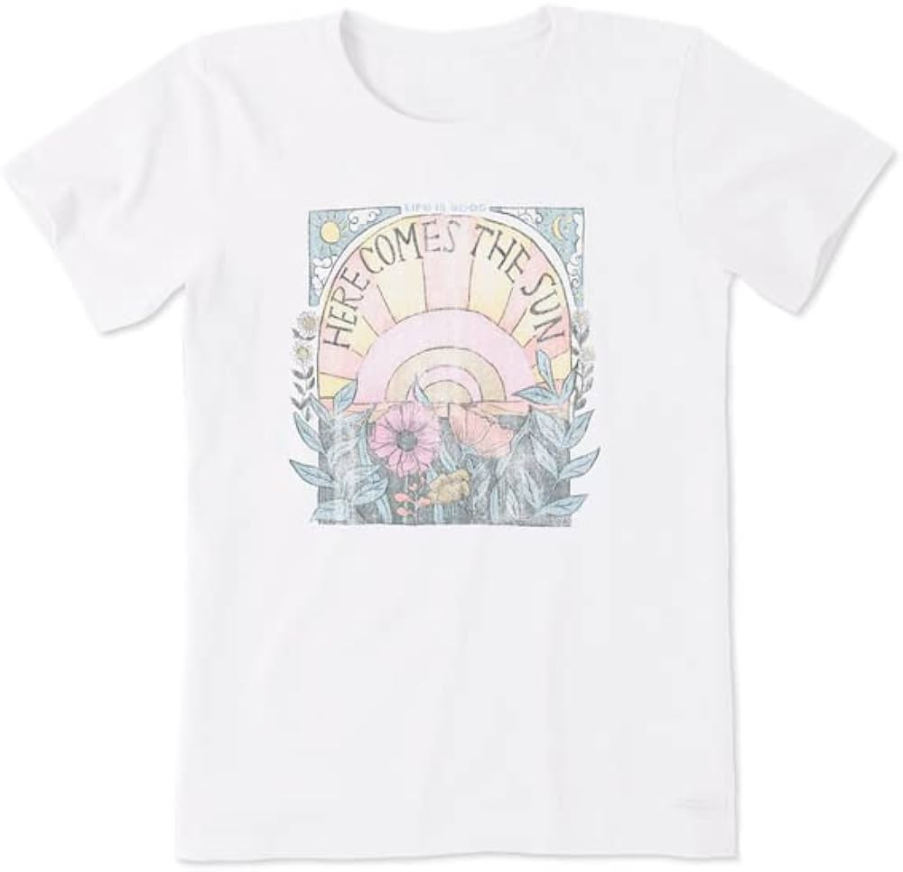 Women's Here Comes The Sun Hippie Short Sleeve Crusher-LITE Tee | Amazon (US)