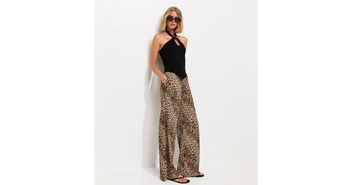 Brown Animal Print Wide Leg Trousers | New Look | New Look (UK)