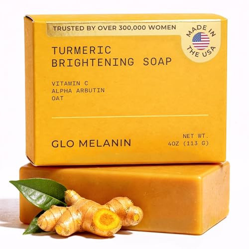 Glo Melanin Organic Turmeric Soap for Dark Spots, Soap for Face, All Natural Face Wash | Amazon (US)