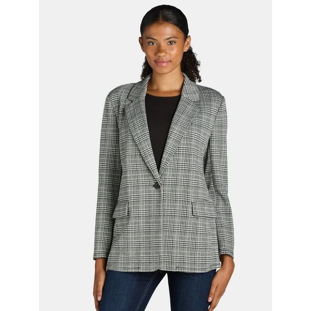 Time and Tru Women's Double Knit Blazer, Sizes XS-XXXL | Walmart (US)