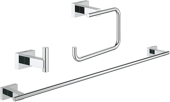 GROHE 40777001 Essentials Cube Guest Bathroom Accessories Set 3-in-1 in Starlight Chrome | Amazon (CA)