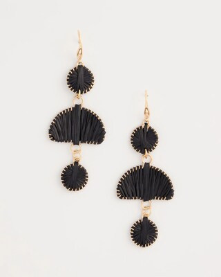 Women's Tiered Raffia Drop Earrings in Black | Chico's | Chico's